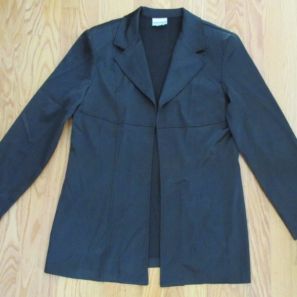 FASHION BUG WOMEN'S SIZE L (12) SUIT BLACK JACKET & SKIRT STRETCH MADE IN USA - Picture 1 of 9